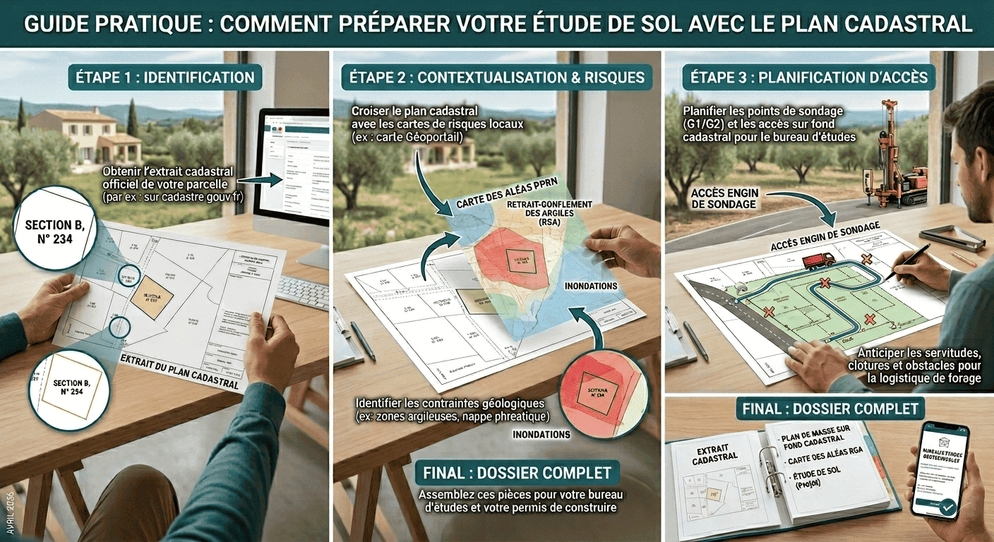 Cadastre pour l'étude de sol consultation et limites Cadastre pour l'étude de sol consultation et limites